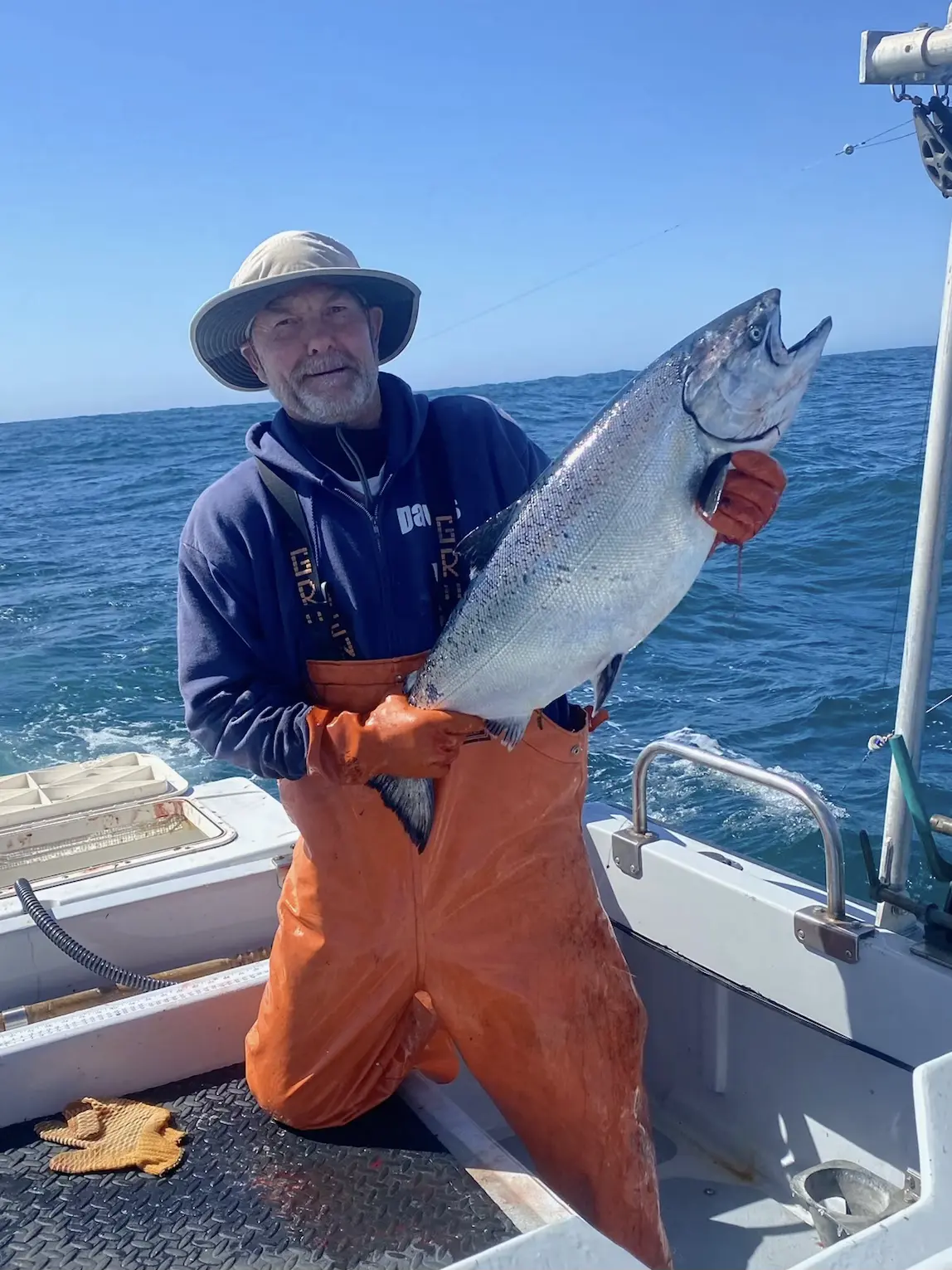 Captain Pat Long with a King Salmon
